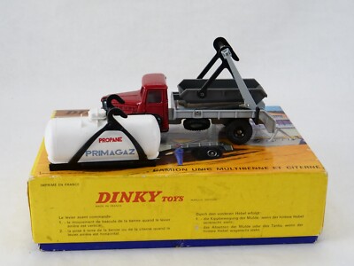 Dinky Toys 805 - Unic Multibennes & Citerne Primagaz - 1:43 - France - Rare En Boîte