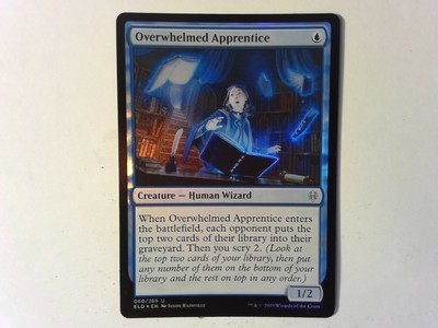 Foil Overwhelmed Apprentice	 Throne of Eldraine - Magic the Gathering MtG Blue