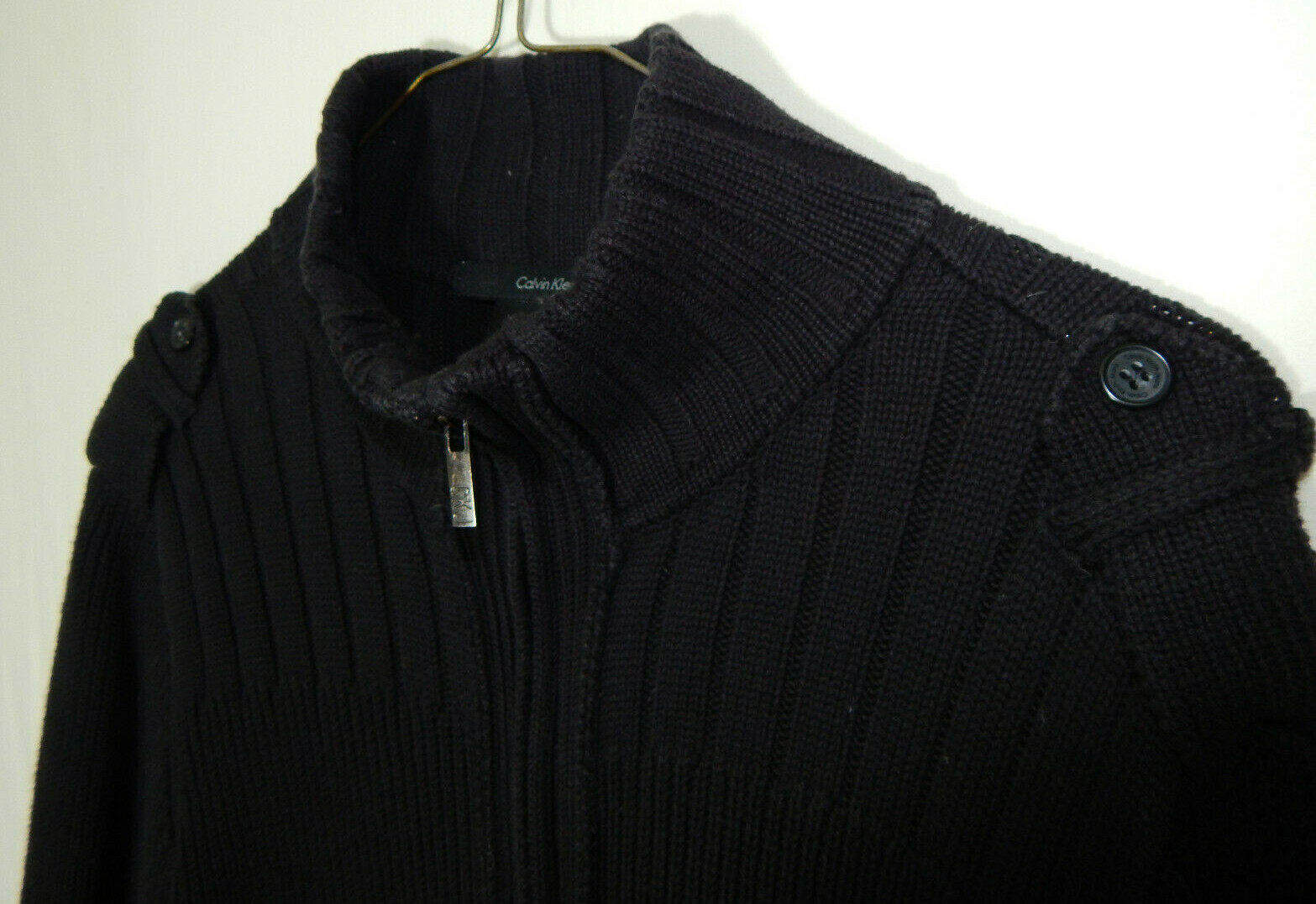 Calvin Klein Full Zipper Sweater 100% Cotton Blac… - image 4