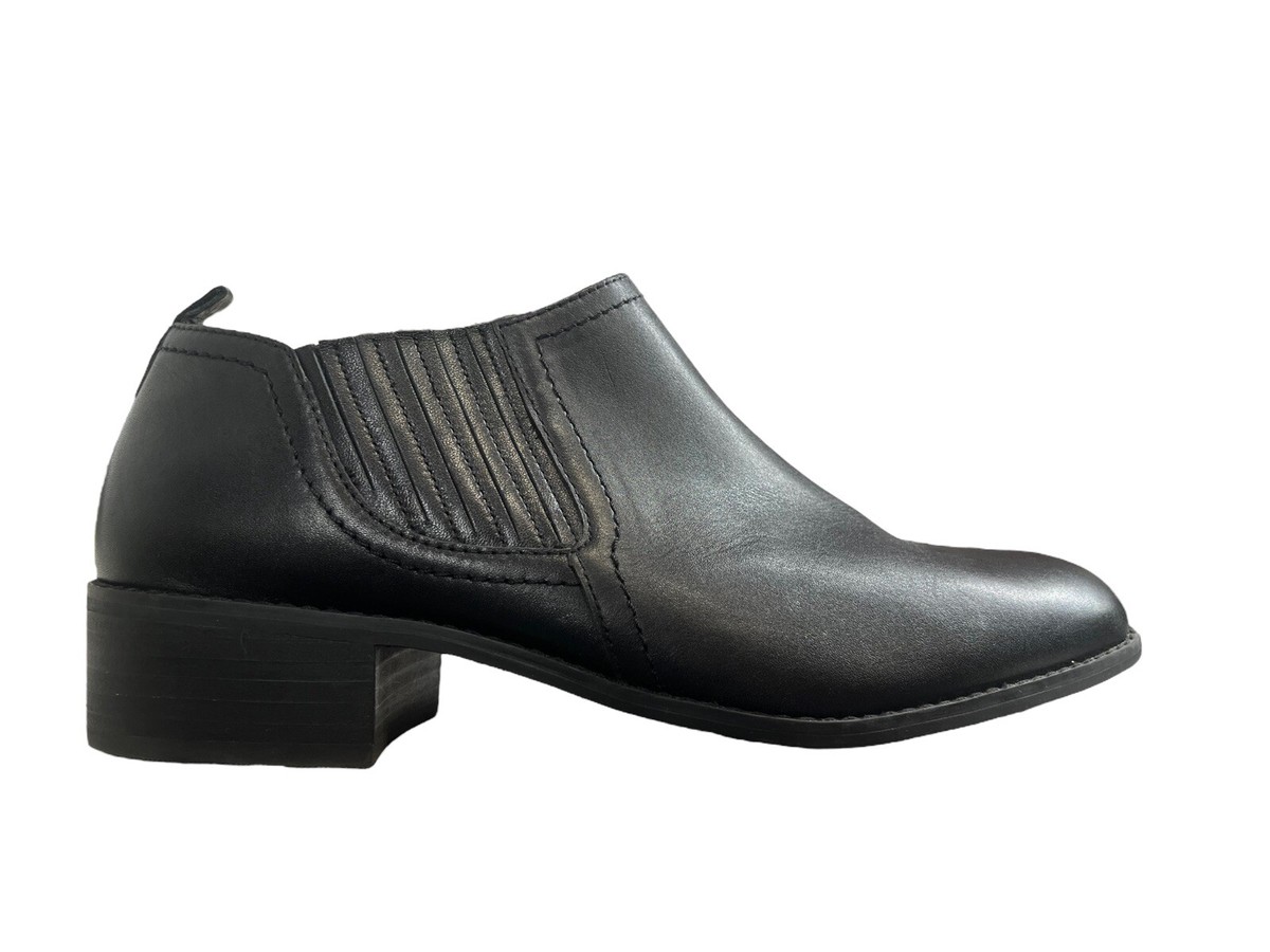 Nordstrom BP Black Leather Western Boho Ankle Booties Boots SZ M