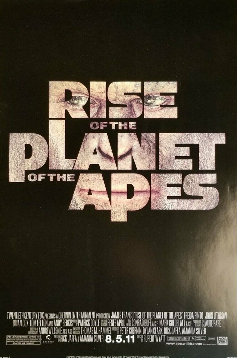 RISE OF THE PLANET OF THE APES MOVIE POSTER 27x40, ORIGINAL