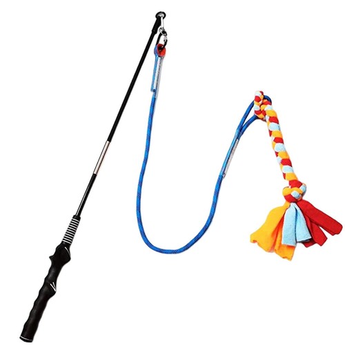Flirt Pole for Dogs Large Breed Long Dog Teaser Wand for Exercise Training - Picture 4 of 9