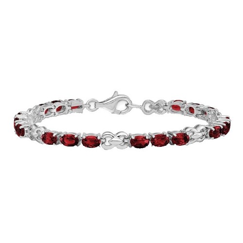Sterling Silver Vintage Mexican Multi-Gemstone Bracelet T2-17