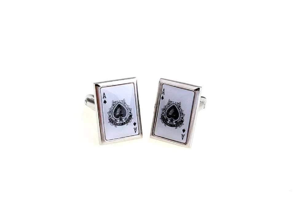 Gemelos Ace Spades Tarjeta Blanca Poker Casino Nueva Elegante Caja de Regalo Envío Gratis EE. UU. Foto 3 de 3