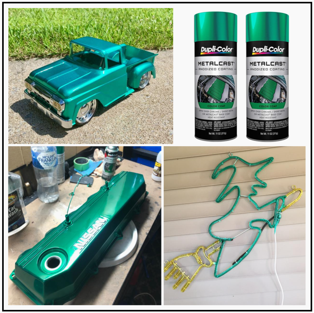 Anodized Green Metal Cast Spray Paint Caliper Engine Valve Cover