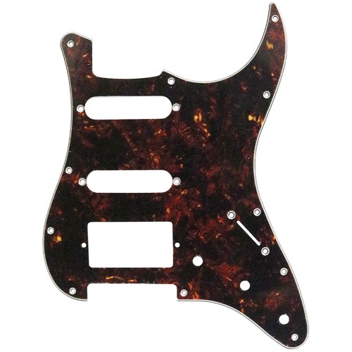 NEW 4-ply H/S/S Pickguard for Fender Stratocaster/Strat® 11-Holes BLACK TORTOISE - Picture 1 of 2
