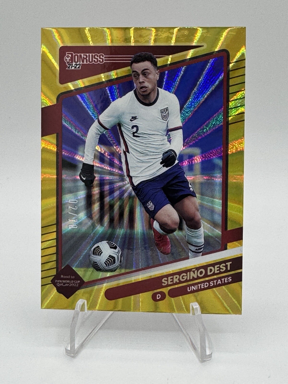 2021-22 Panini DONRUSS Road To Qatar Sergino Dest Halo Gold Laser /10