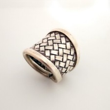 Fine Silver Rings Solid Sterling Ethno Anello Argento Welle Weaves Karen 56031