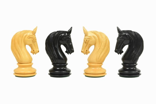 Wooden Chess Pieces ,King Height - 4.50 Inches ,Ebony and Box Wood,Extra Queens - Picture 2 of 5