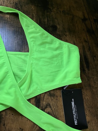 Pretty Little Thing NWT One Piece Neon Bathingsuit Womens Size 12 - Picture 3 of 6