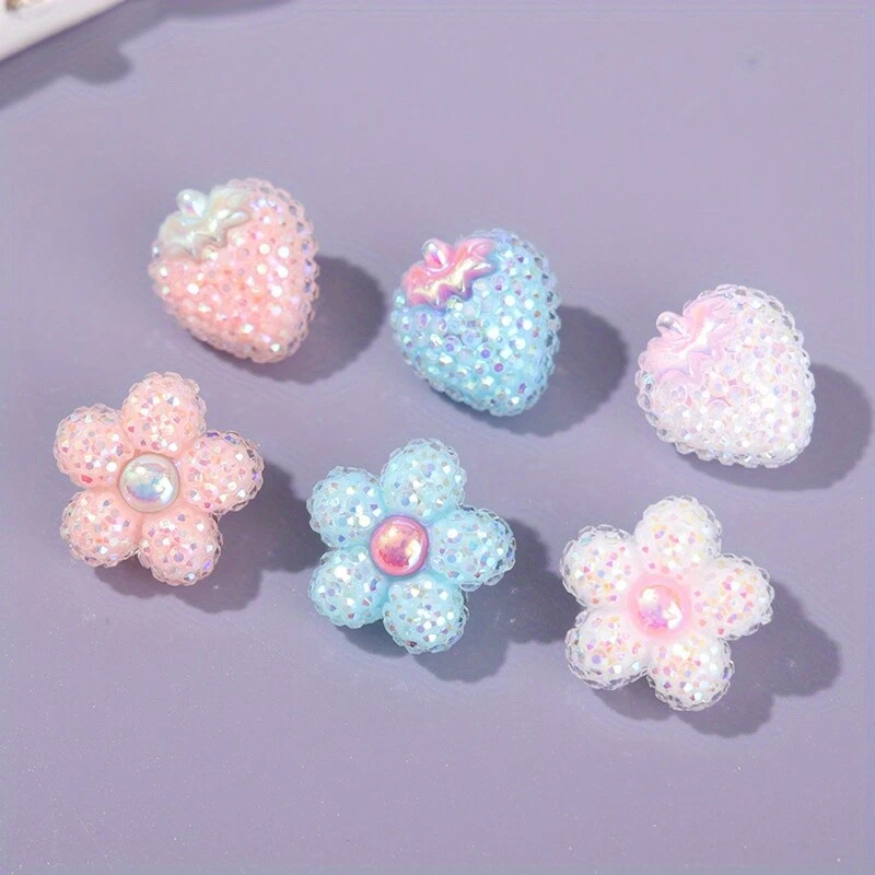 20pcs Strawberry Flower Shank Buttons Plastic for Garment DIY Sewing Craft Cute - Image 4 of 4