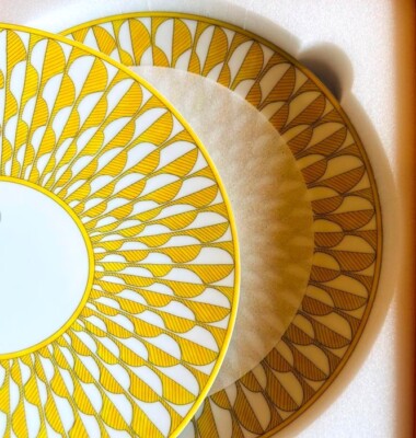 Hermes Soleil d'Hermes Dinner Plate Yellow Sun Dish Tableware 2
