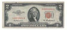 USA STATI UNITI 2 DOLLARI  BOLLINO  ROSSO 1953