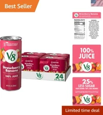 Indulge in Strawberry Banana 100% Juice - 6 Pack of Healthy 8 fl oz Cans