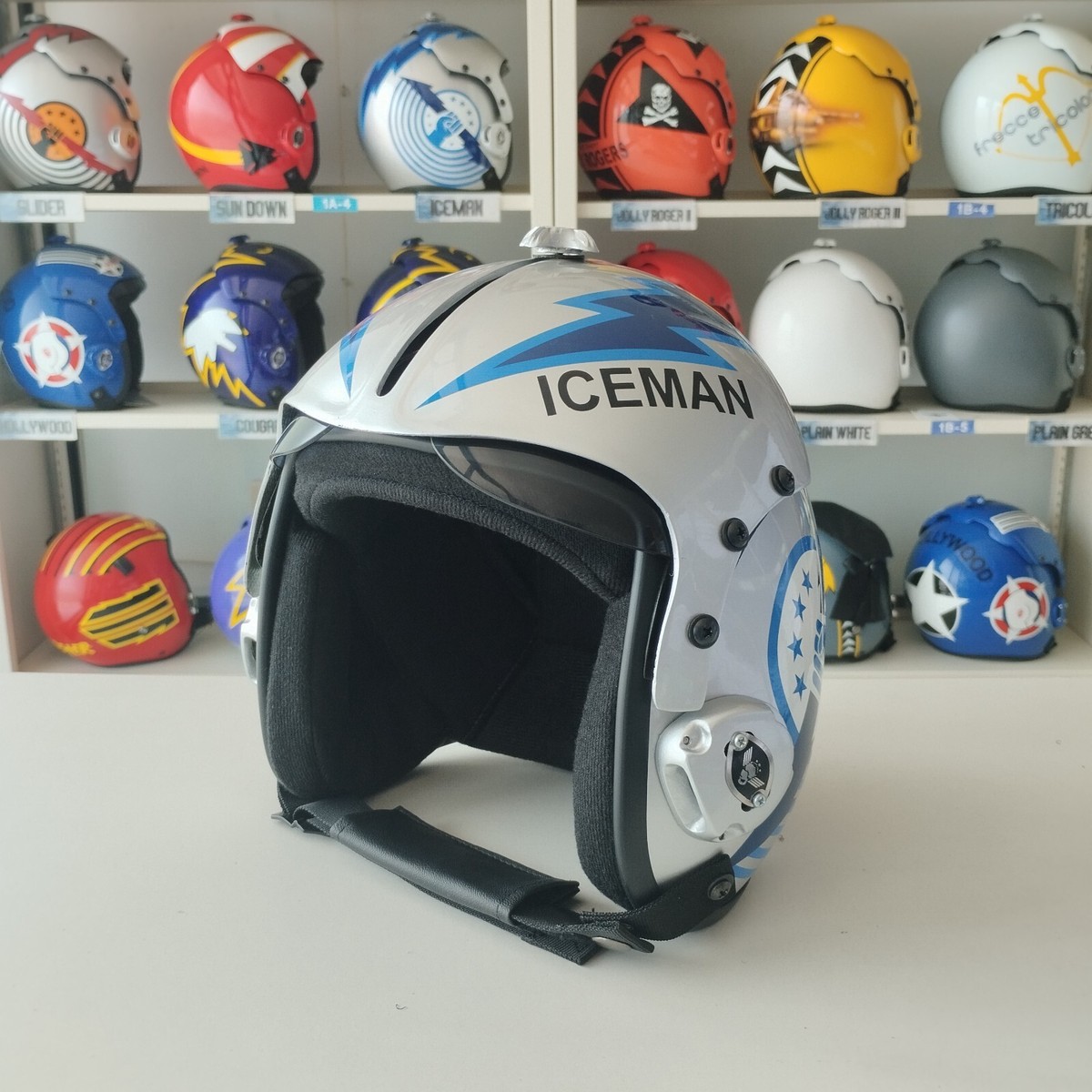 【レア】レプリカ　HGU-33 トップガン アイスマン TOP GUN GOOSE+ICEMAN HGU-33 FLIGHT HELMET MOVIE PROP PILOT