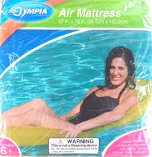 NEW  Olympia Vinyl Air Mattress Pool Float NEW 27" x 72" Blue