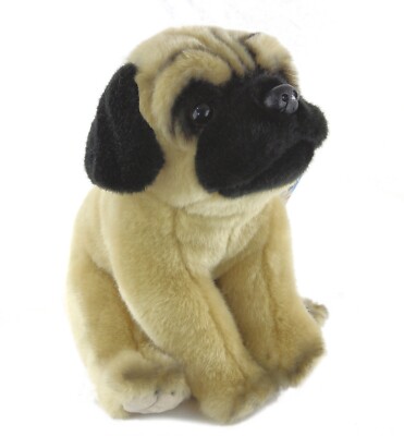 Mops Welpe sitzend Plüschtier Stofftier Hund Teddy von Faithful Friends. Ideales Geschenk 23 cm H