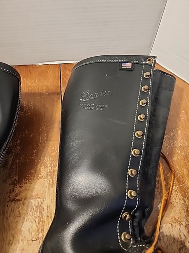 Danner Powerline GTX 200G BOOTS Mens Size 9.5 EE MADE IN USA 18200 Leather Black - Picture 11 of 12