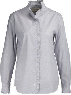 NEU ! Max Mara Weekend Damen Bluse langarm weiß-blau Gr. 44
