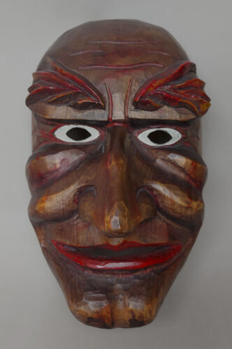 Wandmaske Holz Maske Feuerteufel Kollnau Teufel Larve Fasnet Fasching - Foto 1 di 1