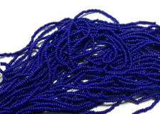 Antique/Vintage Micro Seed Beads-14/0 Opaque Cobalt Navy Blue- 6 gram hanks-1.6m