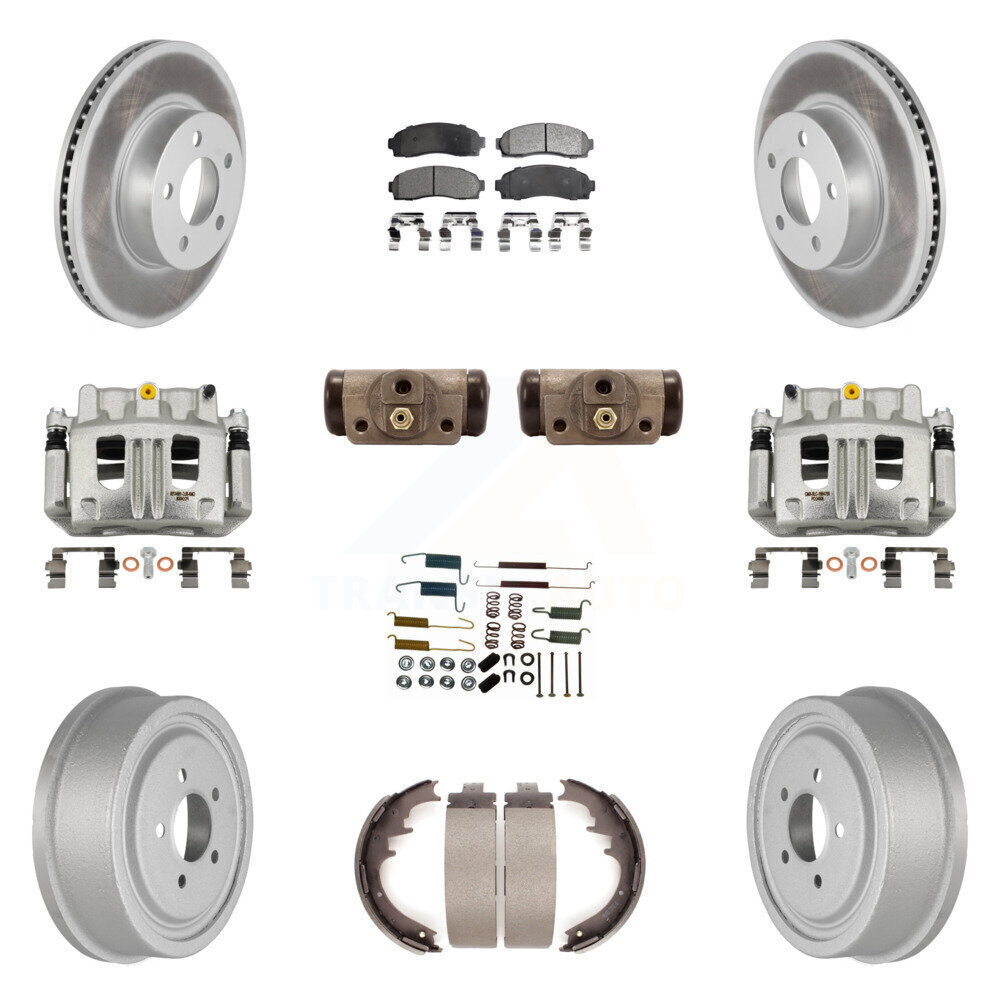 Ford Front Rear Brake Caliper Rotor Drum Ceramic Pad Shoes Cylinder Kit