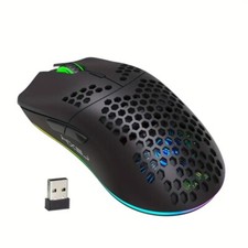 Rechargeable Wireless RGB Light Mouse with USB Plug Play for PC, Laptop Home