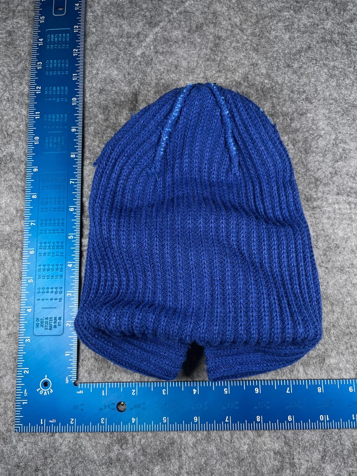 Gorro feminino H&M punho toque malha azul 7/12 poliéster elástico mistura acrílica - Imagem 4 de 4