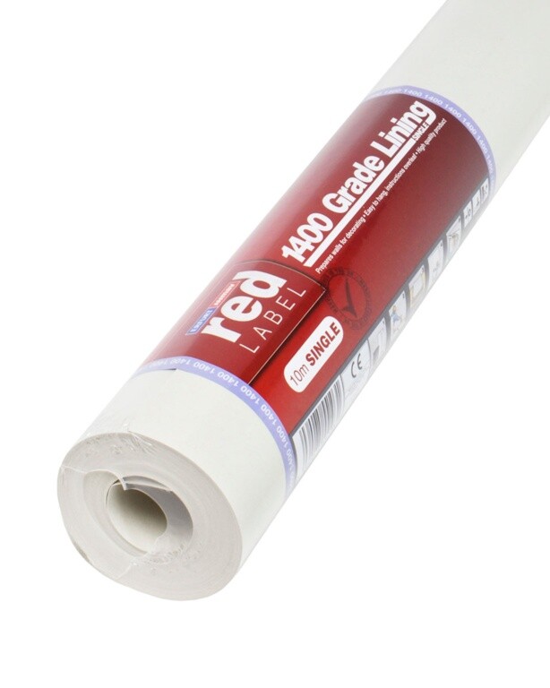 10 Metre Roll of Professional Lining Paper 1400 Grade Thick Erfurt Red Label 10m