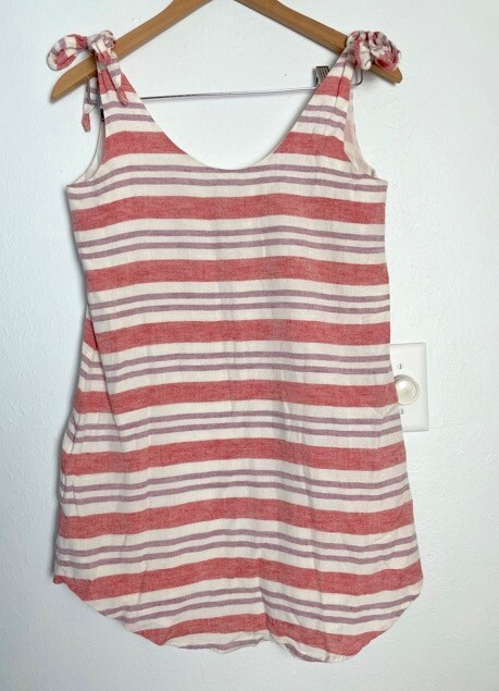 Lovers & Friends Womens XS Striped Linen Blend Beach Tank Top