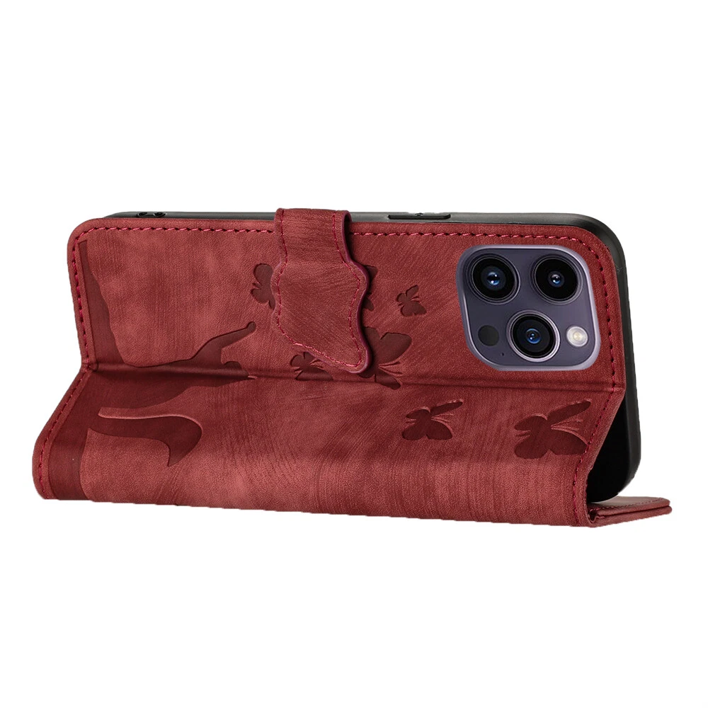 Magnetic Leather Flip Wallet Phone Case for iPhone 15 Pro Max 14 13 12 XR 6