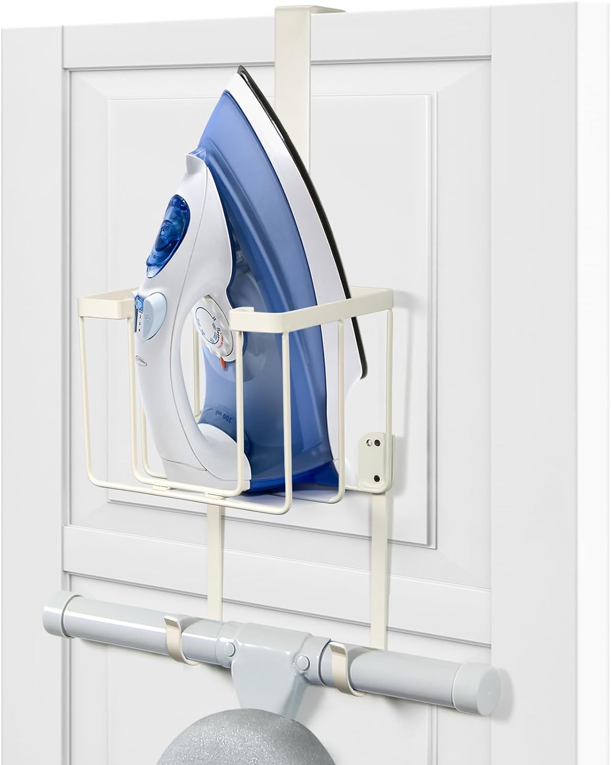 over the Door/Wall Mount Ironing Board Hanger, Laundry Room Iron and Ironing Cad-image