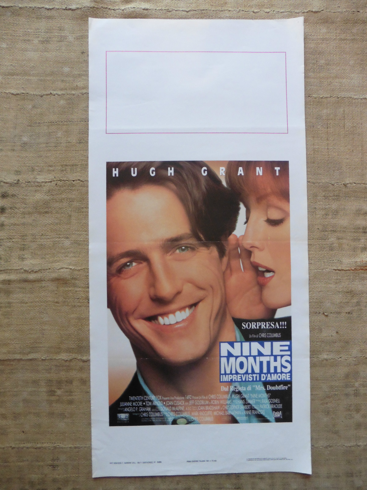 Locandina originale film Nine Months - Imprevisti d'amore (1995) - Regia di Chris Columbus