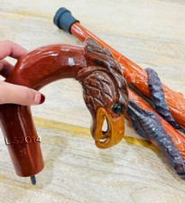 Eagle Head Handle Wooden Walking Stick Cane- Wooden Cane - Handmade Wooden Cane