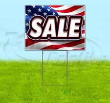 SALE 18x24 Yard Sign WITH STAKE Corrugated Bandit USA BUSINESS FLAG