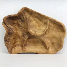 Charcuterie Wood Platter Organic Shape Divided Tray 16 3/4” X 12 1/4”