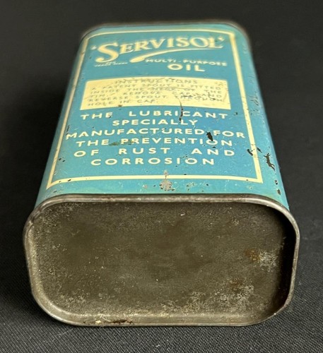 SERVISOL VINTAGE LATA DE ACEITE MULTIUSOS LUBRICANTE LATA GARAJE PUBLICIDAD EXHIBICIÓN - Imagen 10 de 10