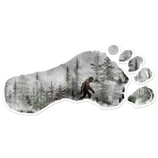 Footprint Squatch Bigfoot - Vinyl Decal Sticker - Car Window Laptop - ebn9219