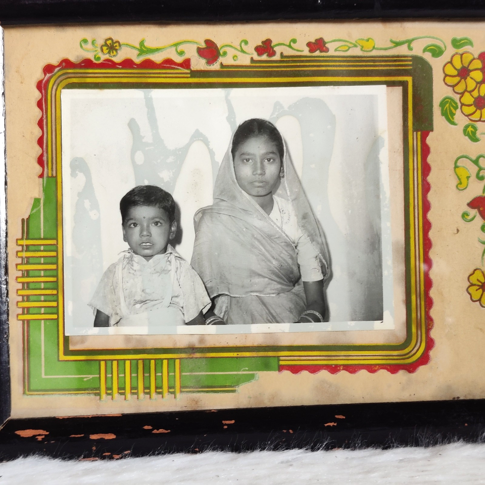 1930s Vintage Mother & Son B&W Photograph Wooden Glass Decor Wall Frame ...