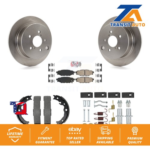 Rear Disc Rotors Ceramic Pads Parking Shoes Hardware Kit For Subaru Crosstrek XV - Picture 1 of 12