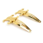 Auth CELINE Triomphe Hair Pin Hair Clip Gold Metal - r11273k