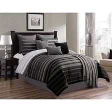 Riverbrook Home 7 Pc. Black / Gray Barkley King Comforter Set