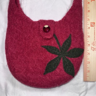 Handmade Felted Bag THE Ohio State UNIV Buckeyes SCARLET & GRAY 7  x 8 