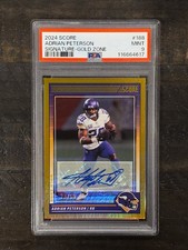 2024 PANINI SCORE GOLD ZONE AUTO ADRIAN PETERSON /50 PSA 9 VIKINGS #188