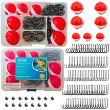 147/295 PCS Fishing Tackle Kit, Including Fishing Hooks, Bobbers for Fishing,...