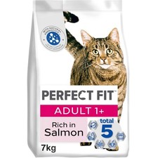7kg Perfect Fit Advanced Nutrition Adult Complete Dry Cat Food Salmon Biscuits 3.77 per kilo