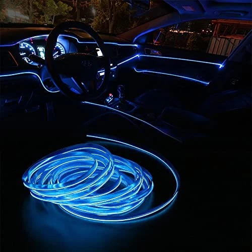 El Wire Lights for Car Inteior Dash Light Neon Lights 16FT/5M Car Led Blue - Image 4 of 4