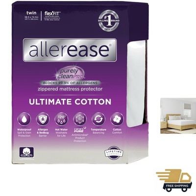 AllerEase Ultimate Allergy Protection and Comfort Zippered Mattress Protector...