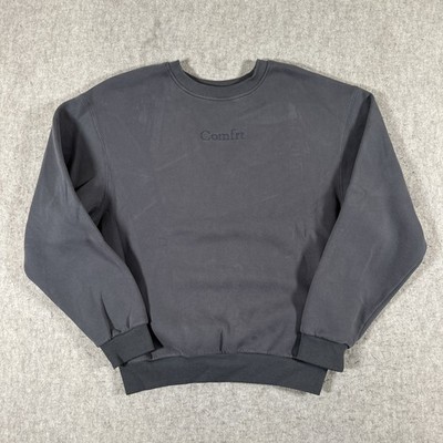 Comfrt Crew Neck Sweatshirt Medium Gray Cotton Poly Relax Lounge