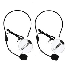 HUACAM Set of 2 Headset Microphone, Flexible Wired Boom for Voice Black